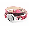 Graveer Armbanden Roze Tropical dubbele Leren Armband met foto graveer munt smal zilverkleurig