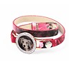 Graveer Armbanden Roze Tropical dubbele Leren Armband met foto graveer munt smal rosé goudkleurig met strass