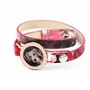 Graveer Armbanden Roze Tropical dubbele Leren Armband met foto graveer munt smal rosé goudkleurig