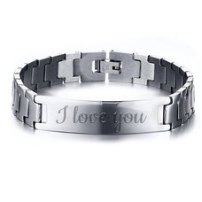 Armband met Naam Heren armband graveren zilverkleurig