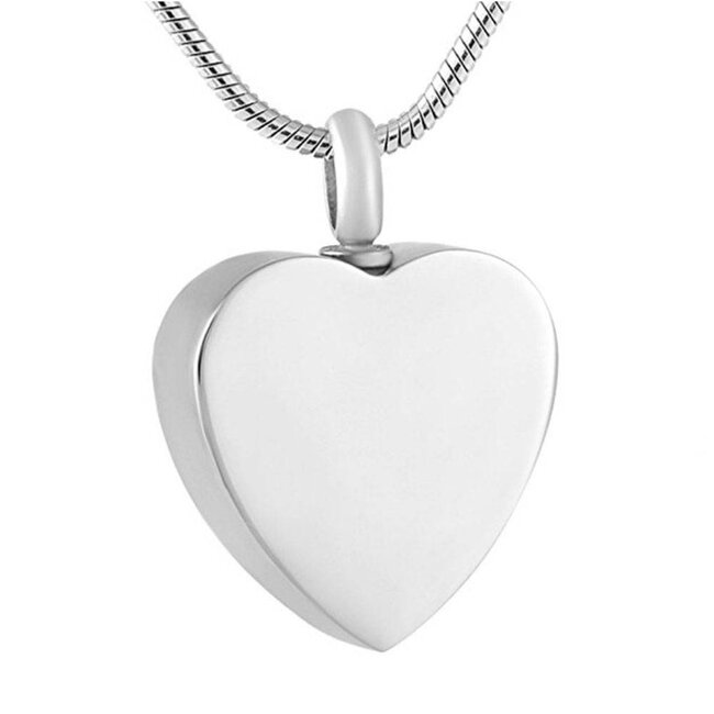 Ashanger hart zilverkleurig inclusief ketting