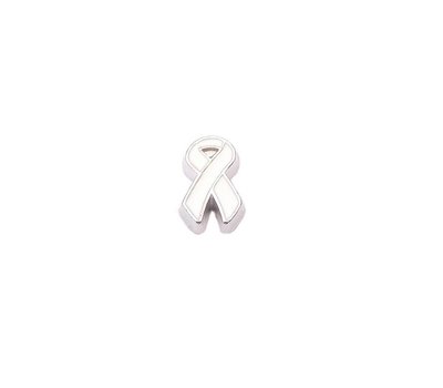 Floating Charms Floating charm white ribbon voor de memory locket