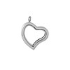 Floating locket Zilverkleurige memory locket hart gebogen