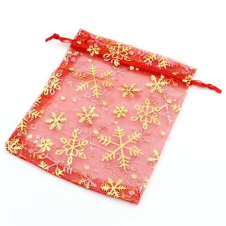 Kerstzakje rood groot