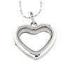 Floating locket Zilverkleurige memory locket hart met ketting