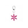 Clip on charms Sneeuwvlok met roze glitter dangle