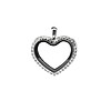 Floating locket Zilverkleurige memory locket hart strass