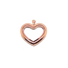 Floating locket Rosé goudkleurige memory locket hart