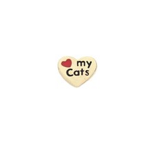 Floating Charms Floating charm love my cats goudkleurig