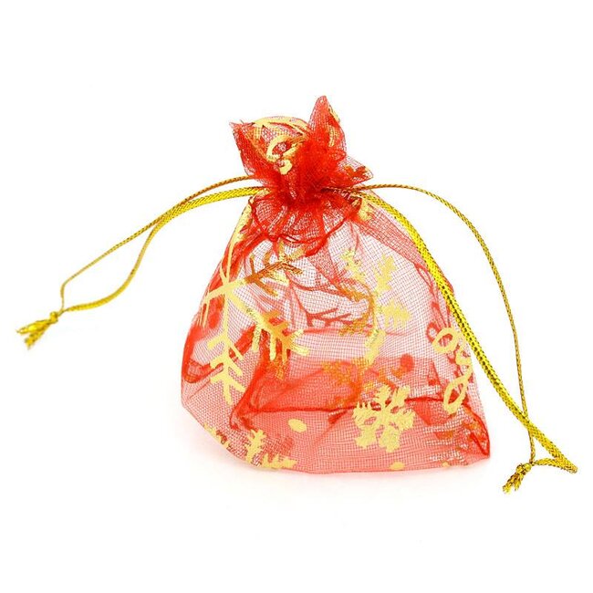 Kerstzakje rood klein