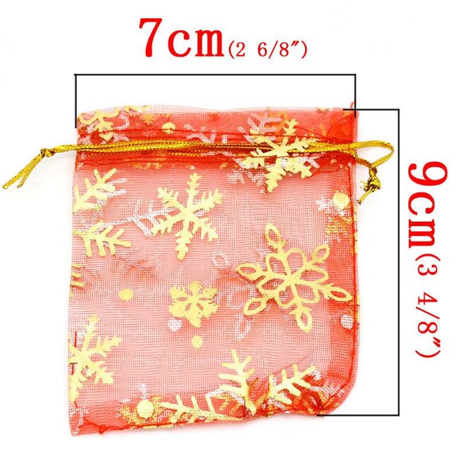 Kerstzakje rood klein