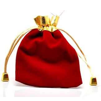 Luxe cadeauzakje rood met goudkleurig