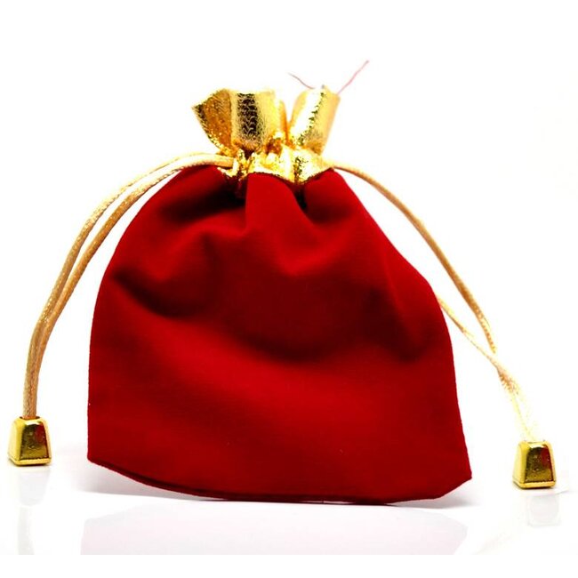 Luxe cadeauzakje rood met goudkleurig
