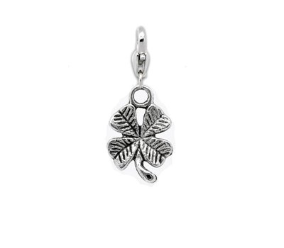 Clip on charms Klavertje vier dangle