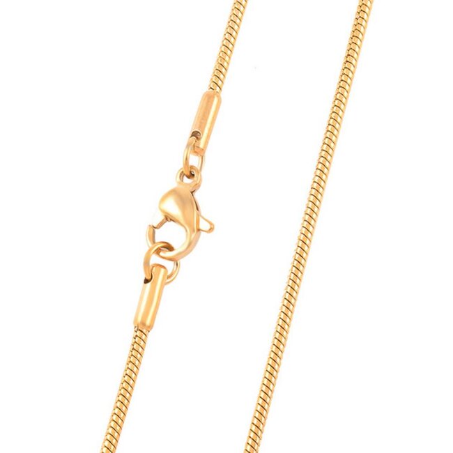 Goudkleurige snake ketting  zonder hanger van rvs