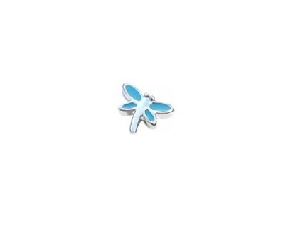 Floating Charms Floating charm libel blauw voor de memory locket