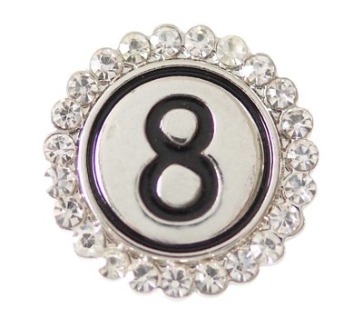 Clicks en Chunks | Click cijfer 8 zilver voor clicks sieraden