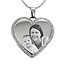 Ketting Graveren Hanger Hart Crystals Zilverkleurig