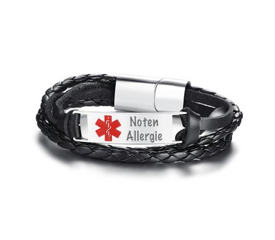 Medische alert armband Medische ID armband man leer