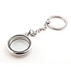 Floating locket Zilverkleurige memory locket sleutelhanger rvs rond large