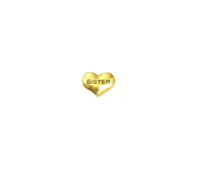 Floating Charms Floating charm hartje sister goudkleurig voor de memory locket