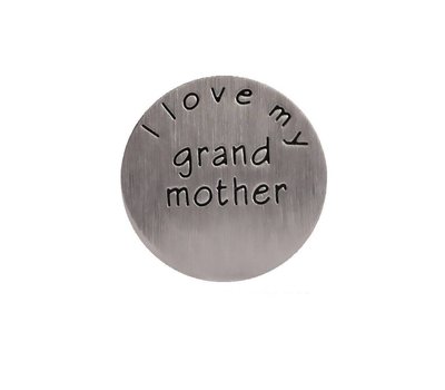 Floating locket discs Memory locket disk i love my grandmother zilverkleurig large