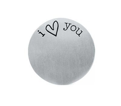 Floating locket discs Memory locket disk i love you zilverkleurig large