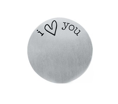 Floating locket  discs Memory locket disk i love you zilverkleurig large