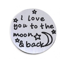 Floating locket  discs Memory locket disk i love you to the moon zilverkleurig large