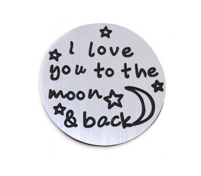 Floating locket  discs Memory locket disk i love you to the moon zilverkleurig large