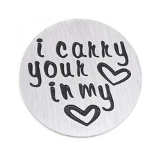 Floating locket  discs Memory locket disk i carry your in my hart zilverkleurig large