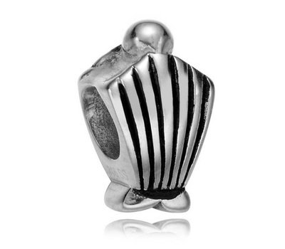 Bedels en Kralen Bedel schelp zilver voor bedelarmbanden