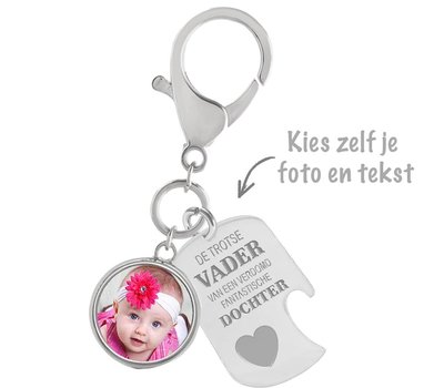 Sleutelhanger met foto Flesopener sleutelhanger