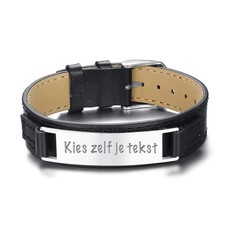 Armband met Naam Mannen armband graveren leer