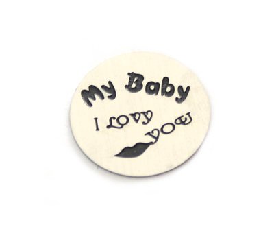 Floating locket discs Memory locket disk my baby zilverkleurig large