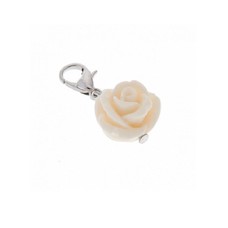 Clip on charms Roosje dangle creme