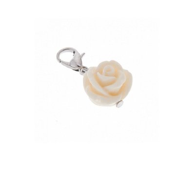 Clip on charms Roosje dangle creme