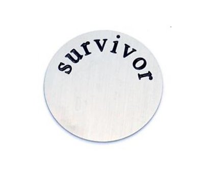 Floating locket  discs Memory locket disk survivor zilverkleurig large