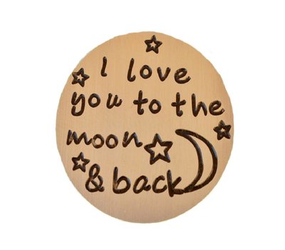 Floating locket  discs Memory locket disk i love you to the moon goudkleurig large