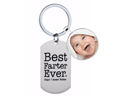 Sleutelhanger met foto Sleutelhanger voor Papa met Foto - Best farter ever