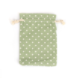 Luxe cadeauzakje groen met stippen