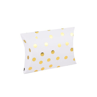 Cadeauverpakking Dots - Wit met gouden stippen