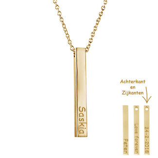 Staaf hanger ketting goudkleurig