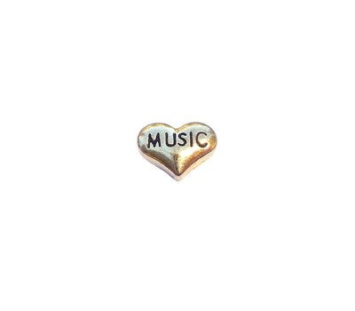 Floating Charms Floating charm hartje music goudkleurig voor de memory locket