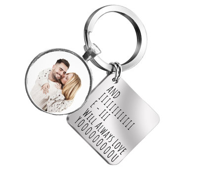 Sleutelhanger met foto Sleutelhanger met foto rond zilverkleurig - I will always love you