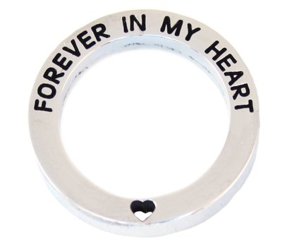 Floating locket  discs Memory locket open disk forever in my heart zilverkleurig large