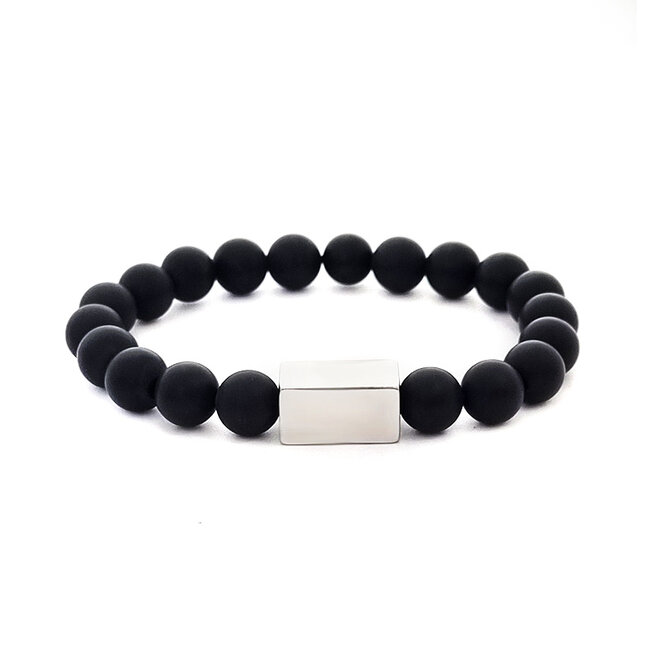 Kralenarmband Graveren - zwart