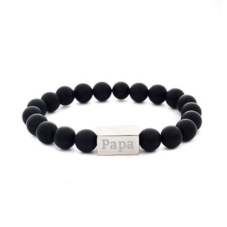 Kralenarmband Graveren - zwart