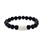 Kralenarmband Graveren - zwart