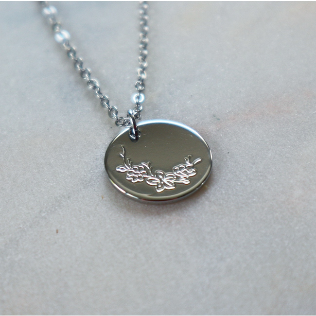 Geboortebloem Ketting - Zilverkleurig